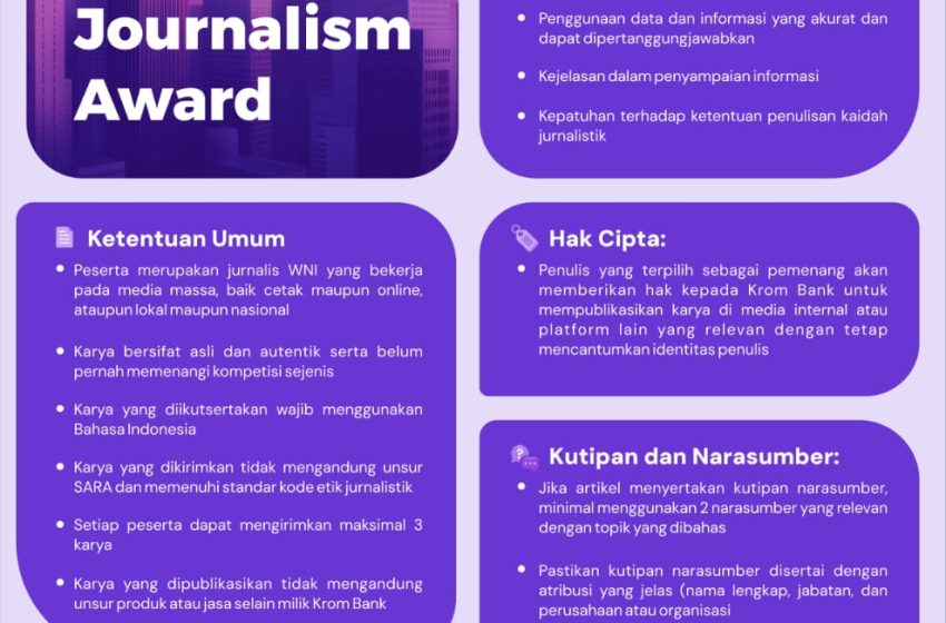  Krom Bank Adakan Kompetisi Jurnalistik Berhadiah Puluhan Juta Rupiah