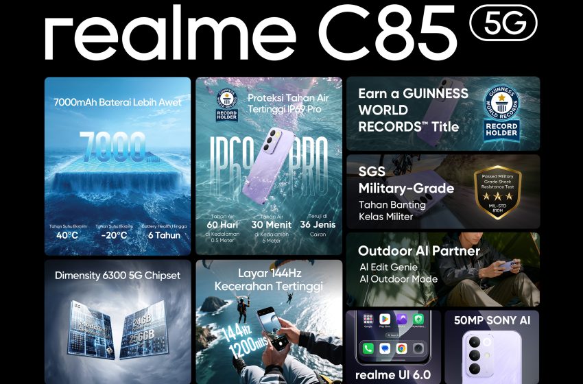  realme C85 5G Andalkan Ketahanan IP69 Pro untuk Aktivitas Outdoor dan Mobilitas Tinggi