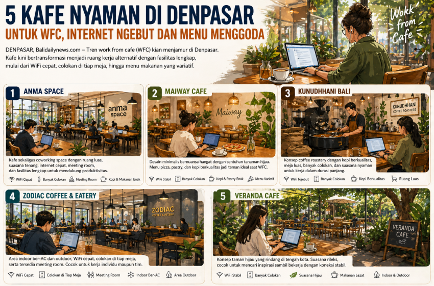  5 Kafe Nyaman di Denpasar untuk WFC, Internet Ngebut dan Menu Menggoda