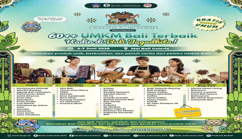  BI Bali Gandeng 60 UMKM Lokal Ramaikan Bali Jagadhita 2026 di Mal Bali Galeria